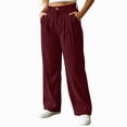 thumbnail image 1 of Gubotare Women Sweatpants Womens Wide Leg Sweatpants Baggy Lounge Pants High Waisted Drawstring Joggers Pant with Pockets (Wine,XXXL), 1 of 7