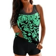 thumbnail image 1 of Gubotare Women Swimsuit Women Plus Size Tankini Swimsuit Two Piece Swimdress Bathing Suits with Shorts (Green,3XL), 1 of 5