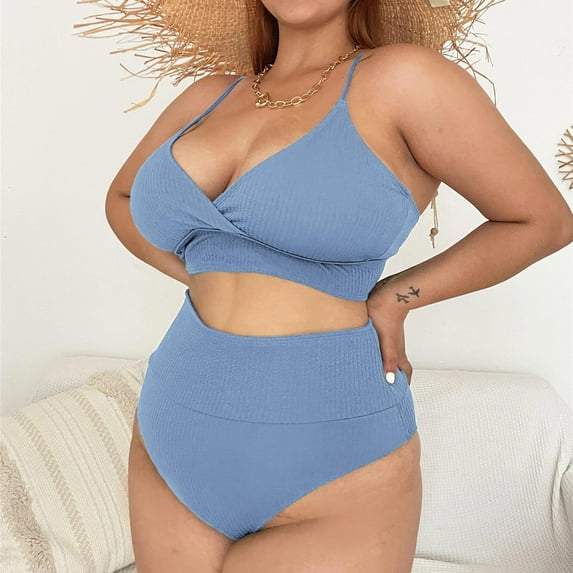 Gubotare Women Swimsuits Women Naughty Nightlife Lingerie Set Bandeau Bikini Extreme Hot Mini Thong String Underwear,Light Blue 3XL