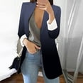 thumbnail image 1 of Gubotare Women's Blazers for Work Business Casual Blazers for Women Suit Jackets Dressy Long Sleeve Shawl Lapel with Shoulder Pads (Dark Blue,S), 1 of 5