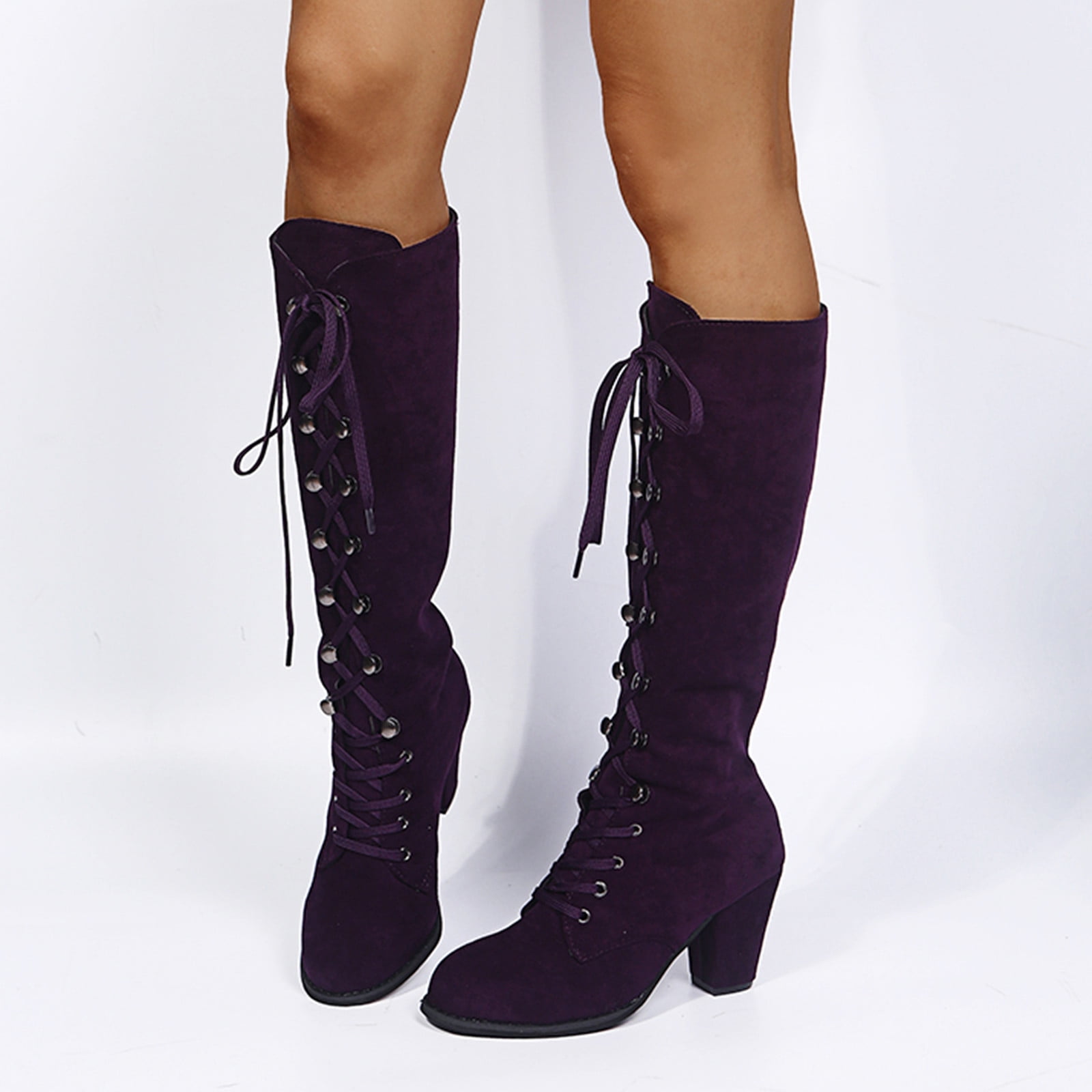 Bcshiye Women's Western Cowboy Boots - Embroidered Pointy Toe, Mid Calf Retro Boots