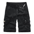 thumbnail image 1 of Gubotare Women's Casual Fitted Multi-Pockets Twill Bermuda Cargo Shorts,Black 33, 1 of 4