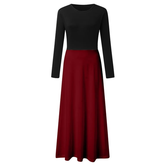 Gubotare Women's Dress Crew Neck Long Sleeve Crossover Waist Formal Party Mini Dress (,L)