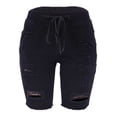 thumbnail image 1 of Gubotare Women's High Waisted Bermuda Shorts Stretchy Knee Length Jean Shorts (Black,Size XXL), 1 of 6