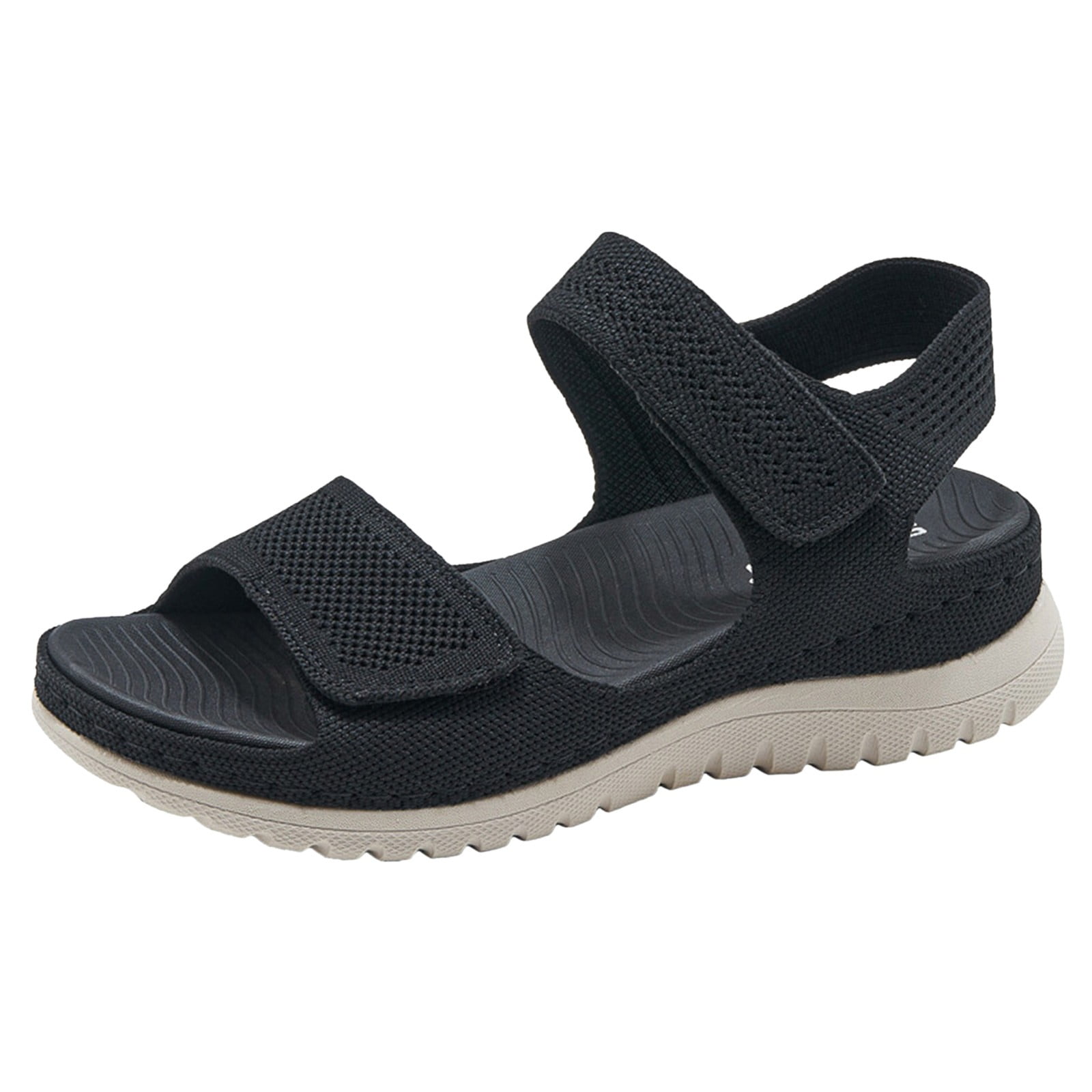 Women's Orthopedic Sport Sandals Shoes with Soft Cushion Foam Comfortable Walking Sandal Arch Support Wide Fit Dress Comfy Athletic Travel Summer Sandal Dressy Back Strap (Black,Size 8.5)