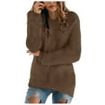 thumbnail image 1 of Gubotare Women's Oversized Crewneck Cable Knit Sweaters Fall Fashion 2025 Womens Pullover Sweatshirt (Brown,XXXL), 1 of 7