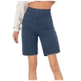thumbnail image 1 of Gubotare Women's Pull-On Bermuda Short Drawstring Elastic Waist Shorts Summer Beach Shorts with Pockets,Blue M, 1 of 5