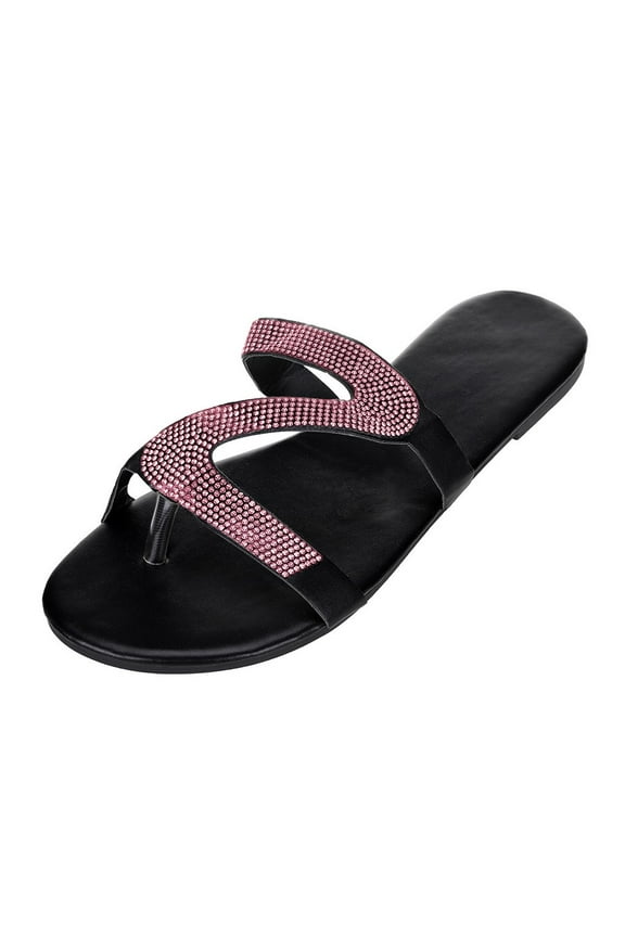 Women's Slip on Sandals Slide Glitter Bling Casual Sandal Flat Open Toe Sparkle Slides Cute Casual Summer Beach Wear Slippers Sandal,Pink 40