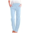 thumbnail image 1 of Gubotare Women's Summer Palazzo Pants Flowy Wide Leg Beach Pants with Pockets (Light Blue,XXL), 1 of 6
