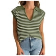 thumbnail image 1 of Gubotare Women's Sweater Vests Summer Sweaters for Women 2024 V Neck Cap Sleeve Tops Sleeveless Spring Clothes Sweater Vest (Green,L), 1 of 8