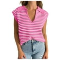thumbnail image 1 of Gubotare Women's Sweater Vests Summer Sweaters for Women 2024 V Neck Cap Sleeve Tops Sleeveless Spring Clothes Sweater Vest (Hot Pink,M), 1 of 8