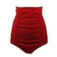 thumbnail image 1 of Gubotare Women's Swimwear High Waisted Ruched Bikini Bottom Red XL, 1 of 5