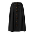 thumbnail image 1 of Gubotare Women's Winter Warm Elastic Waist A-Line Pleated Long Skirt (Black,S), 1 of 3