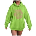 thumbnail image 1 of Gubotare Womens 2025 Hoodies Button Collar Drawstring Hooded Pullover Sweatshirt Casual Long Sleeve Tops Shirts Quarter Zip Hoodie Women (Light Green,S), 1 of 6