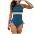 thumbnail image 1 of Gubotare Womens Bathing Suits Tummy Control Womens Mesh Tummy Control Swimsuits One Piece Modest Bathing Suit Metal Ruched Swim Suits 2025 (Light Green,XXL), 1 of 9