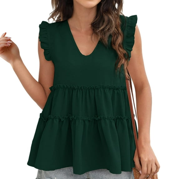 Gubotare Womens Casual Sleeveless Women Casual Basic Sleeveless High Neck Rib-Knit Y2k Crop Tank Top,Green XL