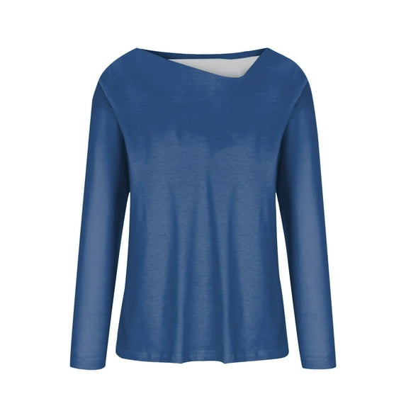 Gubotare Womens Fall Fashion 2022 Women's Casual Tops Puff Sleeve Loose Blouses T Shirts,Navy XXL