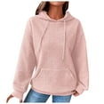 thumbnail image 1 of Gubotare Womens Fashion 2025 Oversized Long Sleeve Hoodie Button Down V Neck Sweatshirt Side Slit Casual Pullover Tops Sweatshirt for Women (Pink,XL), 1 of 8