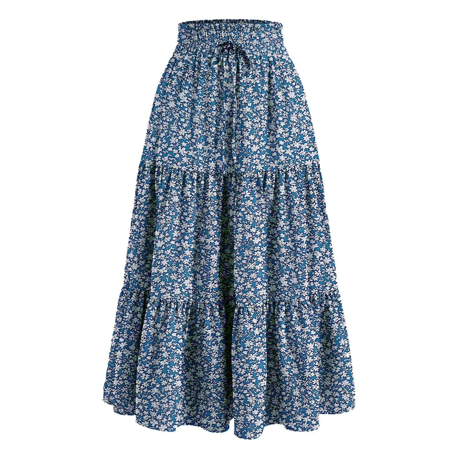 Lock And Love Women's High Waist Polka Dot Midi Skirt - Stretchy, Pleated, With Pockets