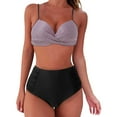 thumbnail image 1 of Gubotare Womens High Waisted Bikini Sets Color Block Tummy Control Swimsuits Two Piece Bathing Suit 2024 (Pink,XL), 1 of 7