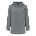 thumbnail image 1 of Gubotare Womens Jacket Full Zip Women's Long Jacket Full Zip French Terry Quarter-Zip Top (Grey,5XL), 1 of 5