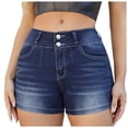 thumbnail image 1 of Gubotare Womens Jean Shorts High Waisted 2025 Jean Shorts for Women Basic Wash Stretchy Solid Denim Summer Hot Short Y2k Casual Shorts (Dark Blue,Size XXL), 1 of 9