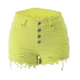 thumbnail image 1 of Gubotare Womens Jean Shorts Women's High Waisted Stretchy Jean Shorts Summer Casual Rolled Hot Denim Shorts with Pockets (Yellow,Size XL), 1 of 6