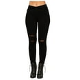 thumbnail image 1 of Gubotare Womens Jeans Stretchy Womens Jeans High Waisted Stretchy Ripped Distressed Tummy Control Straight Ankle Jean for Women Trendy 2025 (Black,Size XL), 1 of 6