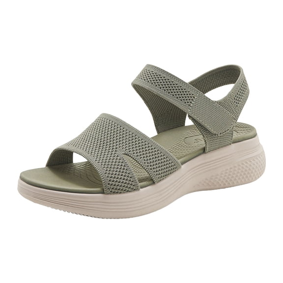 Gubotare Womens Orthopedic Walking Sandals Ladies Sport Thick Athletic Cushion Outdoor Hiking Water Sandles Adjustable Strap Sandals with Comfortable Arch Support (Green,Size 12)