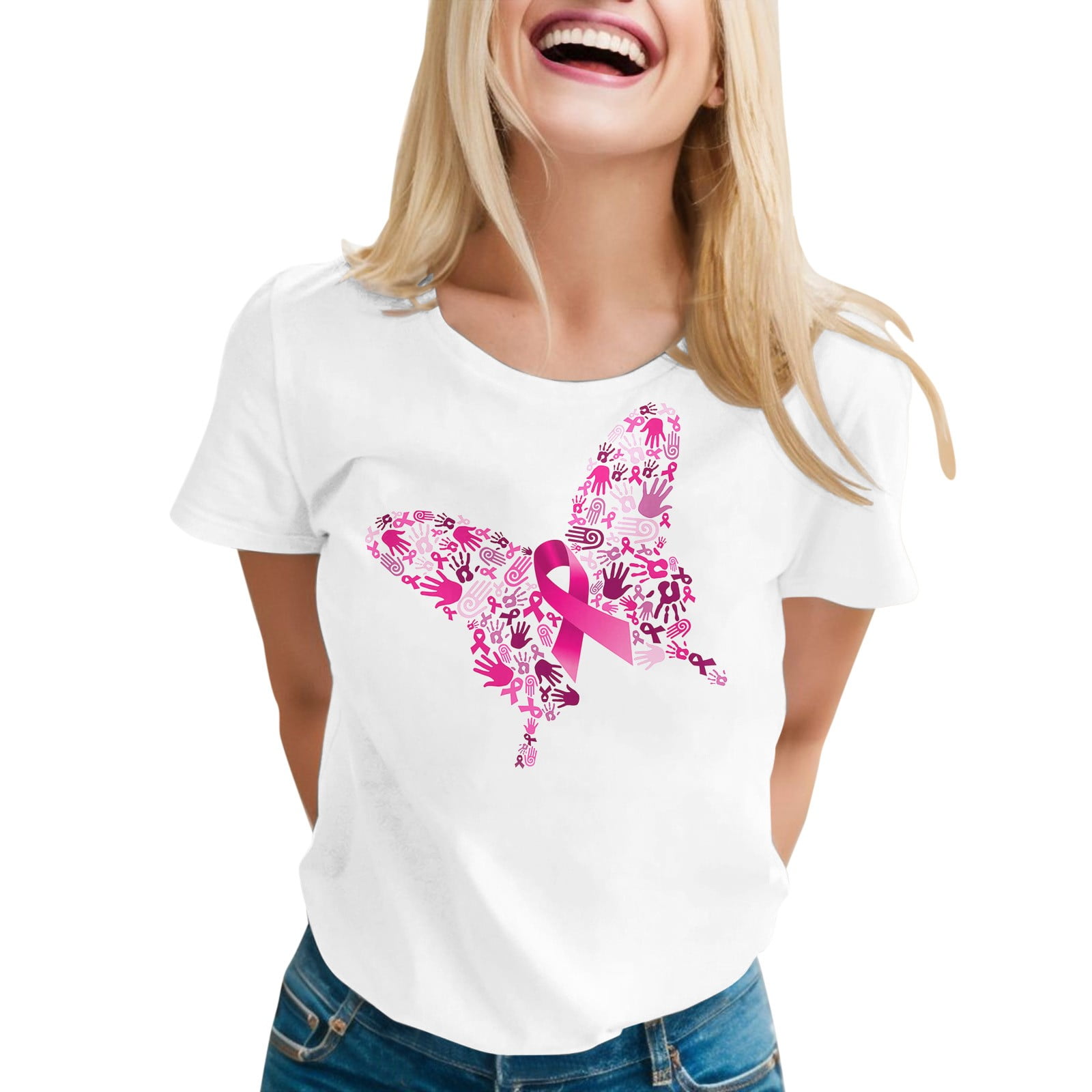 Gubotare Womens Oversized T Shirts Loose Casual Tee TShirt,Hot Pink S