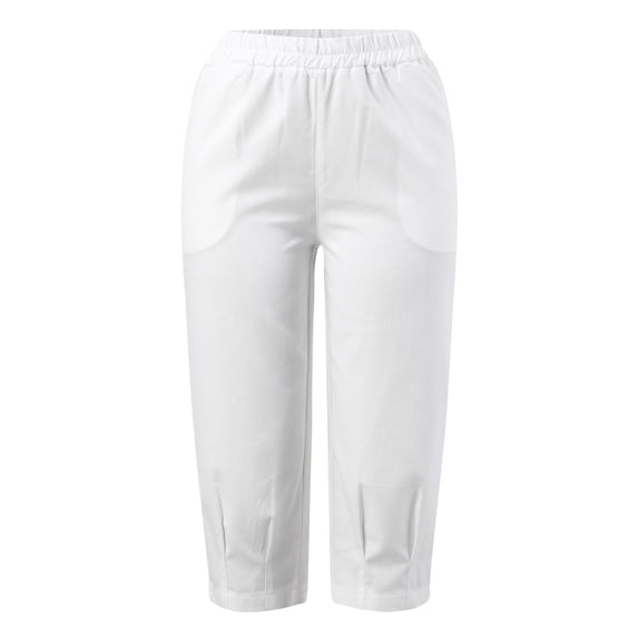 Gubotare Womens Pants Capri Pants for Women Dressy Business Casual Stretchy Slim Straight Women’s Dress Pants with Pockets (White,S)