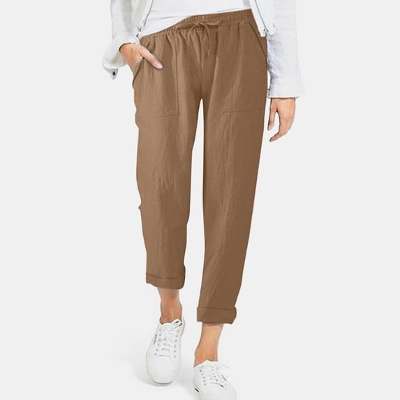 Gubotare Womens Pants Casual Women's Yoga Dress Pants Stretch Work Business Casual Slacks for Women Bootcut Office Trousers (Khaki,L)