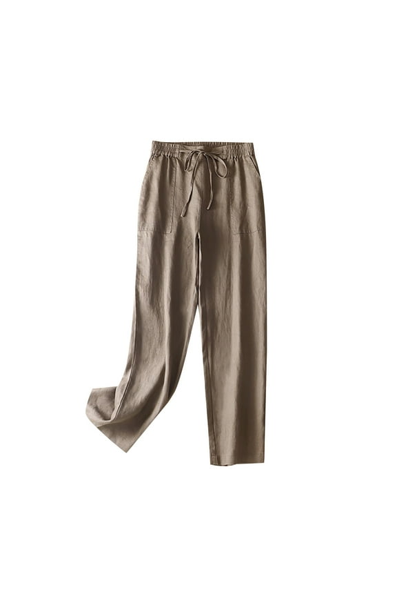 Womens Pants Trendy Women's Relaxed Fit Dri More Core Blend Yoga Pants Available in Regular and Petite (Khaki,XL)