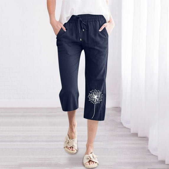 Gubotare Womens Pants Women's Causal High Waisted Wide Leg Pants, Bootcut Dress Pants for Women, Work Pants with Pockets for Women Office (Navy,M)