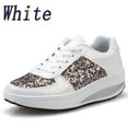 thumbnail image 1 of "Gubotare Womens Running Shoes High Heeld Wedge Sneakers for Women - Ladies Hidden Sneakers Lace Up Shoes, Chioce for Casual and Daily Wear,White 7.5", 1 of 5