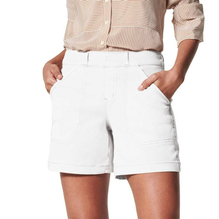 Womens Denim White Denim Shorts Inch Inseam High-Waisted Wow Jean