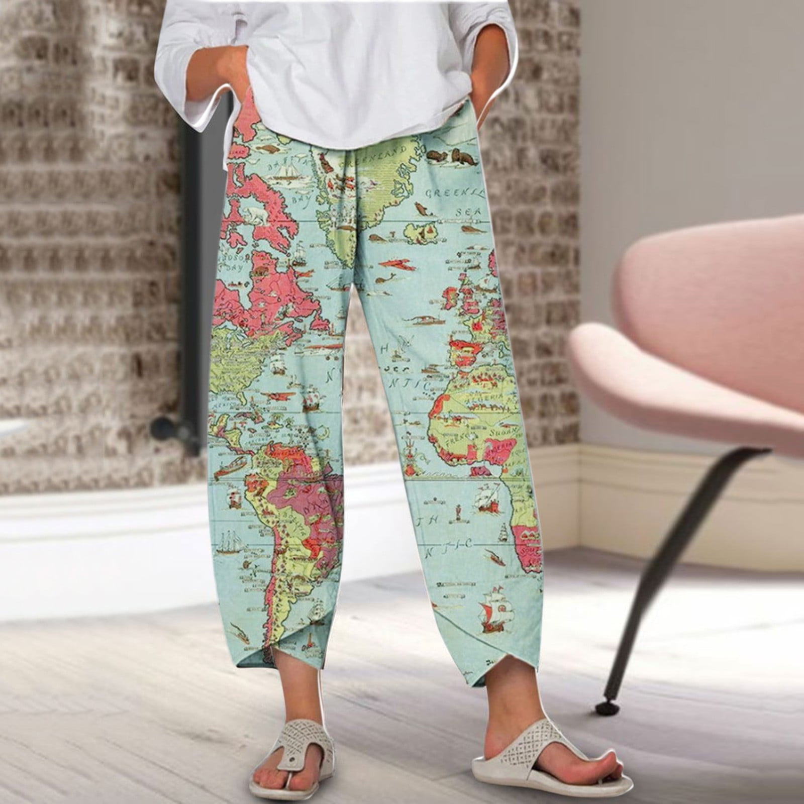 Gubotare Yoga Pants For Women With Pockets Womens Yoga Pants Wide Leg Comfy  Pants Casual Loose Drawstring Cotton Pajamas Sweat Pants with