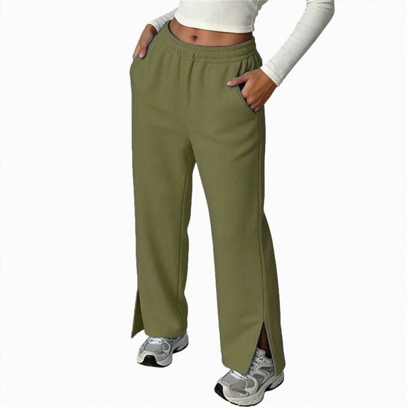 Gubotare Womens Sweatpants with Pockets Womens Wide Leg Sweatpants High Waisted Baggy Teen Girl Pants (AG,XL)