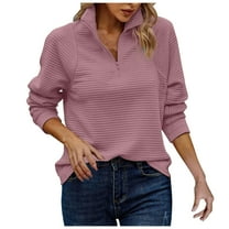 Gubotare Womens Sweatshirt Casual Long Sleeve Half Zip Pullover Lightweight Sweatshirts Tops Fall Fashion Outfits 2025 (Pink,M)