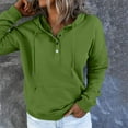 thumbnail image 1 of Gubotare Womens Sweatshirt Women's Relaxed Fit Lightweight French Terry Quarter-Zip Neck Sweatshirt (Green,XL), 1 of 4