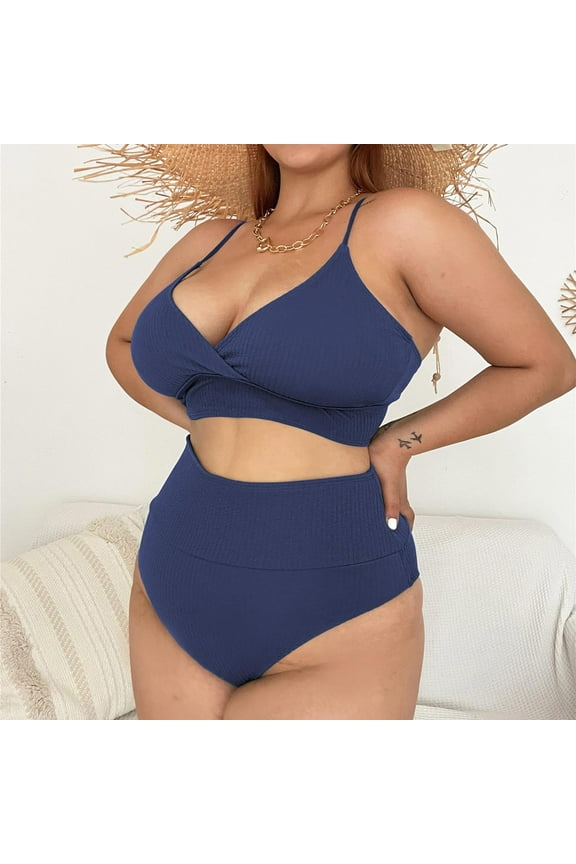 Womens Swimsuits Women’s Halterneck Micro Thong Bikini 2 Piece Swimsuit Mini Tie Side PU Leather Extreme Swimwear Clubwear,Blue XL