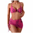 thumbnail image 1 of Gubotare Womens Swimsuits Womens High Wasited Bikini Sets Tummy Control Swimsuits Curvy Mesh Swim Skirt (Hot Pink,S), 1 of 9