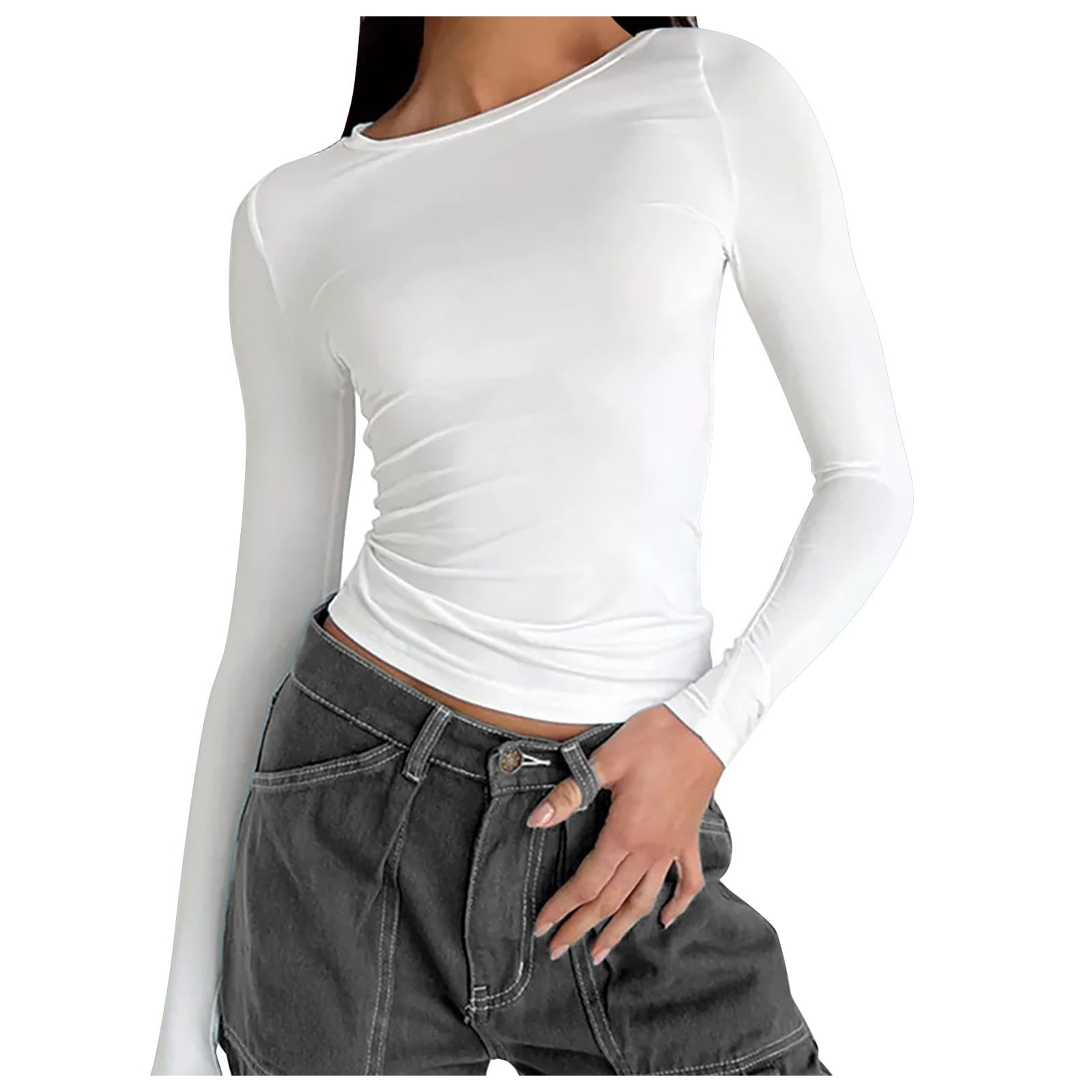 cute white long sleeve tops