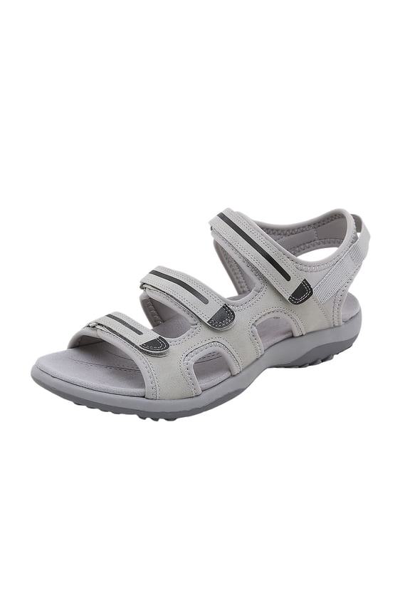 Womens Walking Sandals Cute Stylish Comfy Athletic Sport Outdoor Hiking Sandal for Trekking Water Outdoor Beach With Arch Support for Womens Ladies (Grey,Size 9)