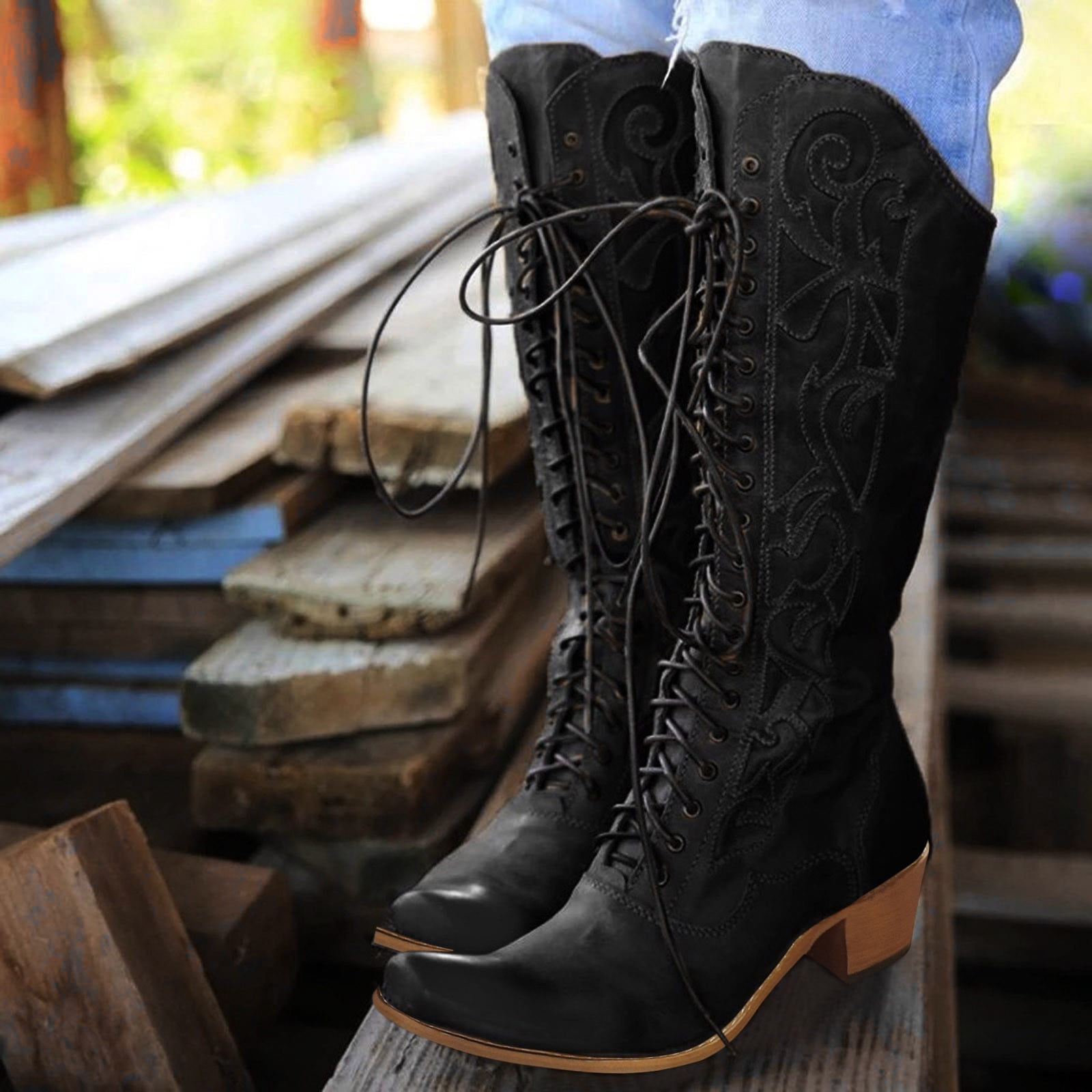 Gubotare Womens Work Boots Comfortable Womens Western