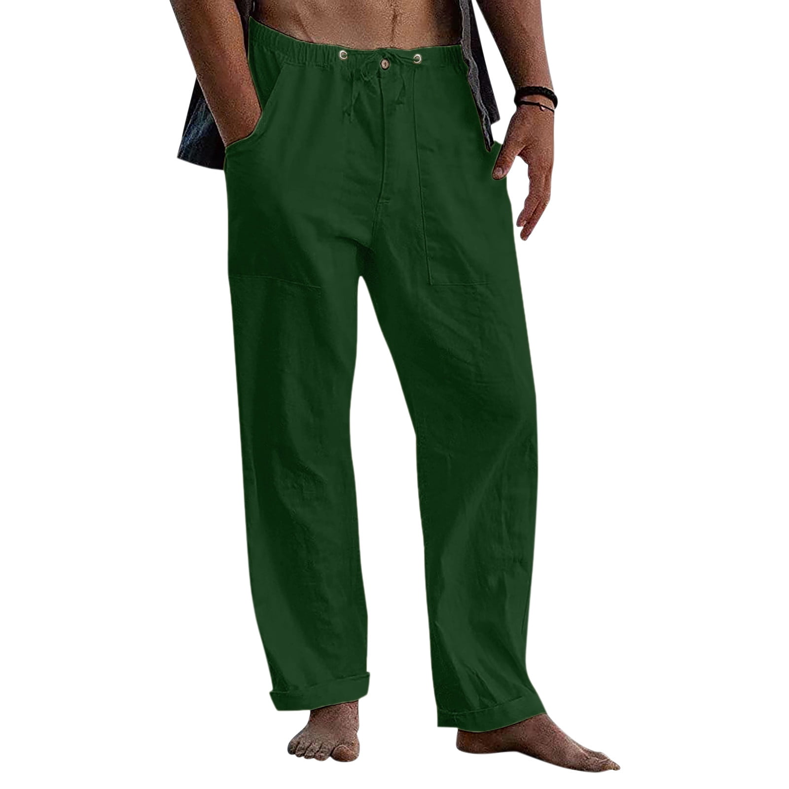 Gubotare Sweatpants For Men Big And Tall Men's Lightweight Joggers  Sweatpants with Zipper Pockets Gym Workout Pants for Running Track Casual  Golf,Green XL 