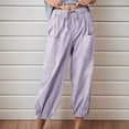 thumbnail image 1 of Gubotare Work Pants for Women Women's Wide Leg Long Lounge Pants High Waist Drawstring Loose Light Weight Fit Casual Trousers Comfy Pants (Purple,3XL), 1 of 5