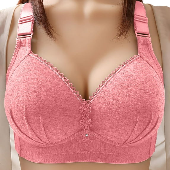 Gubotare Workout Bras for Women T-shirt Bra with Memory Touch,Bright Pink 44