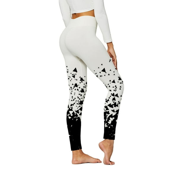 Gubotare Workout Leggings For Women Women Yoga Leggings with Pockets High Waist Compression Workout Running Gym Print Pants,White XXL