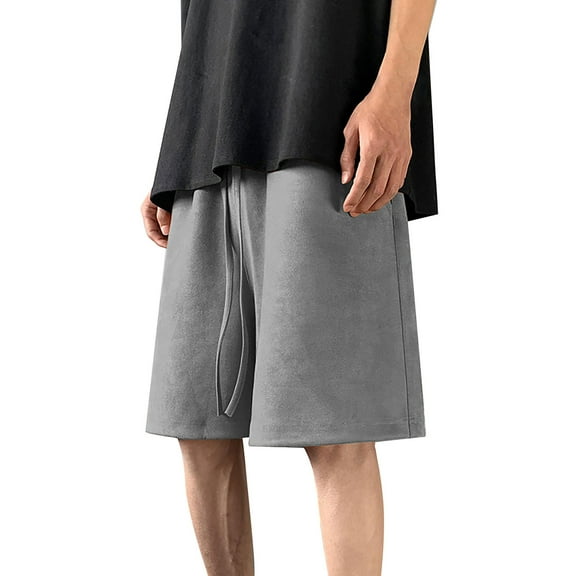 Gubotare Workout Shorts Men Men's Workout Running Shorts Lightweight Training Yoga Gym Short with Zipper Pockets (Grey,L)